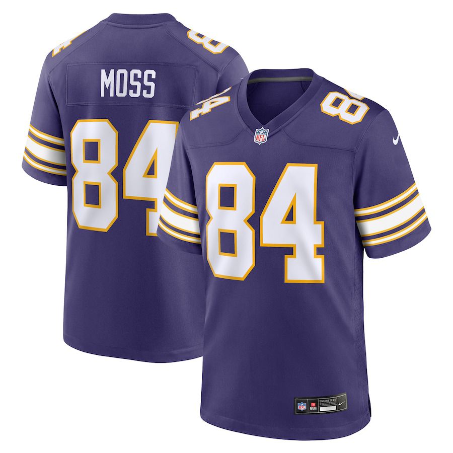 Men Minnesota Vikings #84 Randy Moss Nike Purple Classic Retired Player Game NFL Jersey->women nfl jersey->Women Jersey